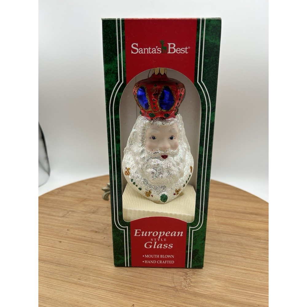 Hand Blown Glass Christmas Ornament Santa European Style